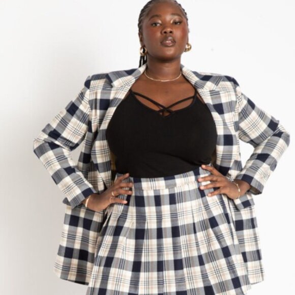 eloquii long plaid blazer - Picture 7 of 7